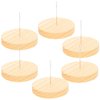 ABOOFAN 6 Set Single Metal Needle Holder Needle Felting Doll Display Holders Stand Wooden Base for Felting Animal Dolls Crochet Dolls Action Figures Doll