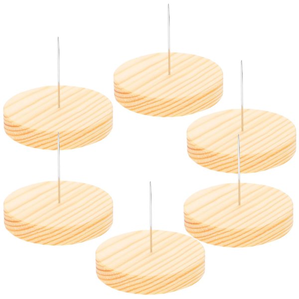 ABOOFAN 6 Set Single Metal Needle Holder Needle Felting Doll Display Holders Stand Wooden Base for Felting Animal Dolls Crochet Dolls Action Figures Doll