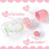 JIZHI Reborn Baby Doll Hollow Bottle and Magnetic Pacifier Set, Baby Doll Accessories for Reborn Baby Dolls, Pretend Play Feeding Toy Kids Gift, Pink