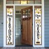 LASKYER Happy 75th Birthday Decorations,75th Gold Balloon Birthday Theme Door Hanging Banner Sign,75 Years Old Bday Party Supplies.