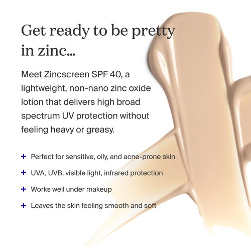 Supergoop! Zincscreen - 1.7 fl oz - SPF 40 PA+++ 100% Mineral Face Lotion & Broad Spectrum Sunscreen - Non-nano Zinc Oxide for Daily UV Protection - Lightweight, Blendable Formula with Pink Hue
