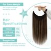 [For Wedding] YoungSee Wire Real Hair Extensions Brown Balayage Wire Couture Hair Extensions Human Hair Balayage Darkest Brown with Medium Brown Hair Wire Extensions Quick and Easy to Install 80G 16In