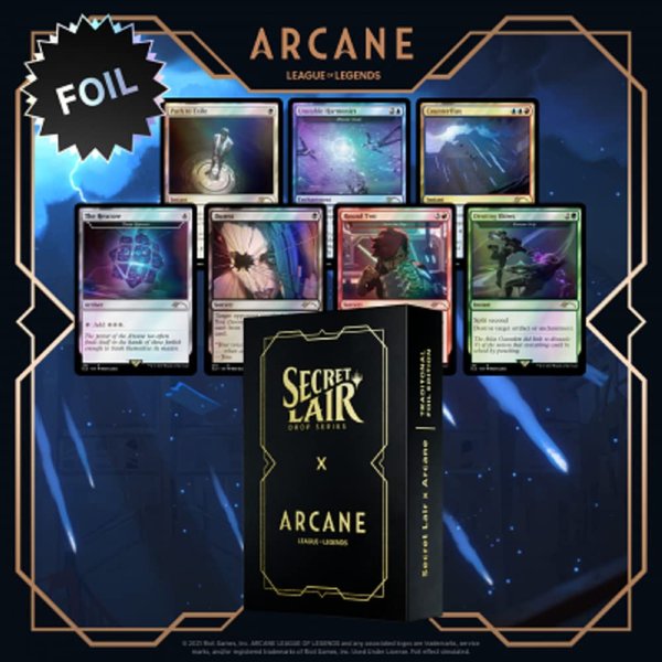 Magic The Gathering Secret Lair - Arcane League of Legends Spells Foil