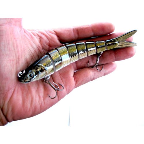 5.5" Multi Jointed Section Segmented Fishing Lure Bass Trout Swimbait Crank Topwater - LM Bass