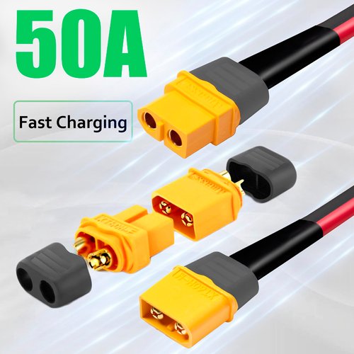 Magiktech XT60 Extension Cable 12FT with Male and Female Connectors XT60 Adapters Cable for Power Station and Rechargeable Batteries (12AWG 12FT)