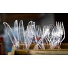 EDI [96 Piece] Clear Disposable Plastic Cutlery Set, Assorted - 32 Forks, 32 Knives, 32 Spoons | Extra Durable
