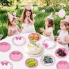 Justforjoyful 48Pcs Pink Cat Party Supplies 9inch Cat Party Paper Plates Tableware Set Disposable Cute Cat Cake Dessert Plates Cute Kitty Dinnerware Set for Birthday Baby Shower Party Decoration Favor