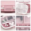 Zuiaso 1Pack Daily Pill Organizer, 8 Compartments Travel Pill Case for Pocket Purse Portable Medicine Vitamin Container Pink