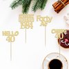 Gyufise 24Pcs Gold Glitter Straight Outta 1984 40th Birthday Cupcake Toppers Hello 40 Forty Cake Picks Decorations for 40th Birthday Anniversary Retirement Party Supplies