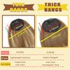 DinkyTims Clip in Bangs 100% Real Human Hair Bangs Hair Clip Thick Ash Blonde Fake Bangs,Clip on Bangs for Women Faux Bangs Clip in Hairpieces with Hair Roller(Thick Bangs, Ash Blonde)