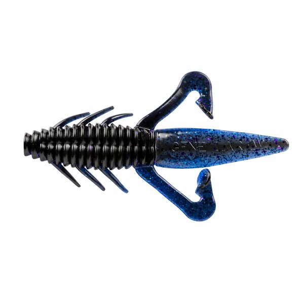 Gene Larew Biffle Bug Bass Bait Crazy Kicking Leg Fishing Lure, Freshwater Fishing Gear, 4.25", Pack of 8, Blackberry Sapphire