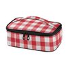 IHCVHQX Lunch Bag for Men Women Red White Gingham Check Insulated Lunch Bag Flat Lunch Pail Reusable Cooler Bags Lunch Tote Bag for School Office Picnic Travel