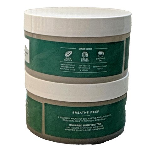 2 Breathe Deep Eucalyptus Lavender Whipped bath Body Butter