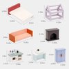PairPear Wooden Dollhouse Furniture Set,56 Pieces Doll Furnitures with 5 Room Kits Play Fingers,Doll House Miniature Furniture Pretend Play Toys Gift for Toddler Boys and Girls 3Y+