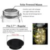 6 Pack Mason Jar Lights, 10 LED Solar Warm White Fairy String Lights Lids Insert for Garden Deck Patio Party Wedding Christmas Decorative Lighting Fit for Regular Mouth Jars
