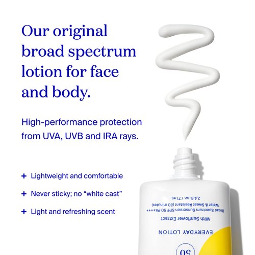 Supergoop! PLAY Everyday Lotion SPF 50-18 fl oz - Broad Spectrum Body & Face Sunscreen for Sensitive Skin - Great for Active Days - Fast Absorbing, Water & Sweat Resistant