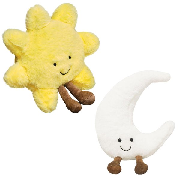 New Sun Plush Moon Plush Toy, Soft Sun Moon Stuffed Animal Plush Doll Toys Suitable for Room Decoration Pillows, Fun Gift Ideas for Boys and Girls