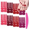 SILPECWEE 8 Sheets Dark Red Nail Wraps for Toes Toe Nail Stickers Decals Toenail Polish Strips Gel Nail Strips Self Adhesive Toenails Polish Stickers Manicure Design with Nail File