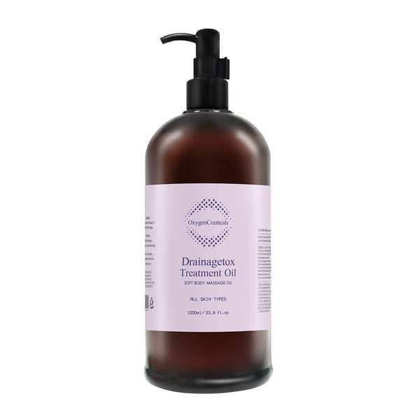 OxygenCeuticals Drainagetox Treatment Oil 1000ml(33.8 fl oz) | Professional body massage oil enriched with botanical extracts