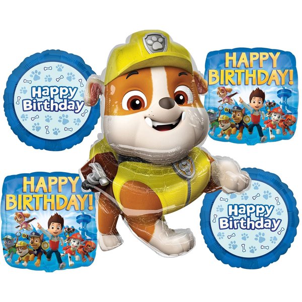 Anagram Rubble Birthday Party Supplies Pups on Patrol Balloon Bouquet Decorations
