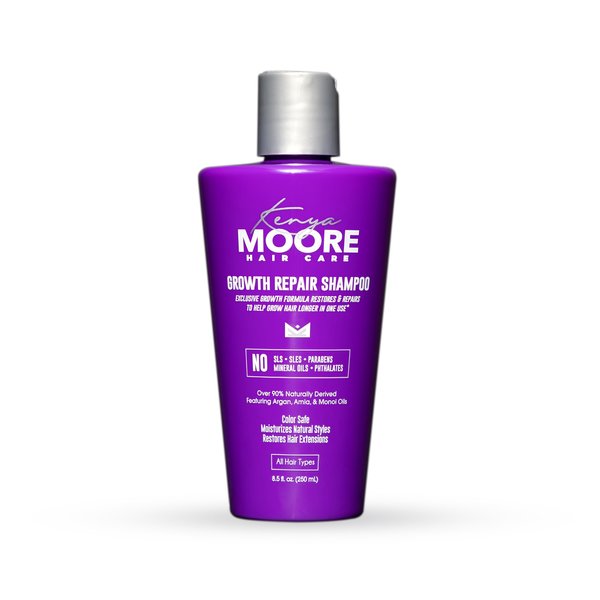 Kenya Moore Hair Care Growth + Repair Shampoo for Dry, Damaged Hair, Strengthening and Hydrating, 8.5 oz.