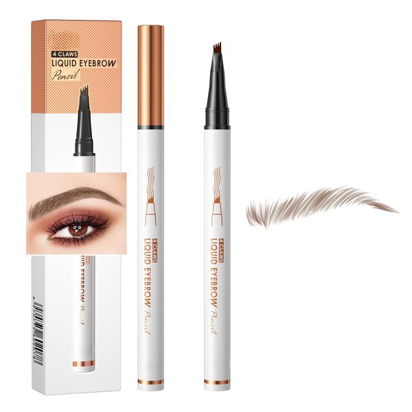 Yulinlon Q707 4 Tipped Precise Brow Pen – Long-Lasting Waterproof Eyebrow Pencil for Natural, Defined Brows – Easy to Use, Suitable for All Skill Levels (Dark Coffee)