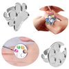 HLLMX 2 PCS Mini Manicure Palette Wearable Metal Nail Art Polish Holder Palette Finger Ring Gel Polish Mixing Tray Nail Art Tools (Silver)