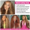 CYNOSURE 4/27 Highlight 13x5 Lace Front Wigs Human Hair Curly Wave Ombre Honey Blonde HD Lace Front wig Human Hair Pre Plucked 180 Density 26 inch Frontal wig Colored