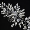 Xerling Vintage Hair Comb Brides Wedding Silver Hair Accessory Bridal Crystal Headpiece Pearl Hair Piece Jewelry (Silver)