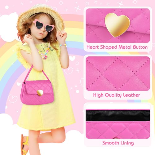 Kids Play Purse for Little Girls Toddlers, Toy Purse with Accessories, Wallet, Fake Phone, Fake Makeup Toys & Play Jewelry, Toddler Pretend Play Toys for Girls, Little Girl Gifts Age 3 4 5 6 Year Old