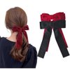 2Pcs Black And Red Velvet Hair Bow Hair Ties Bows For Women Clip Velvet Hair Ribbon Headband With Bow Silk Hair Bow Cute Bridal Bow Toddler Girl Hair Clips Baby Teen Girl Hair Styling Accessories