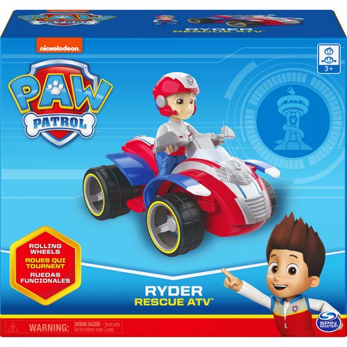 Paw Patrol, Ryder’s Rescue ATV Vehicle with Collectible Figure, for Kids Aged 3 and up