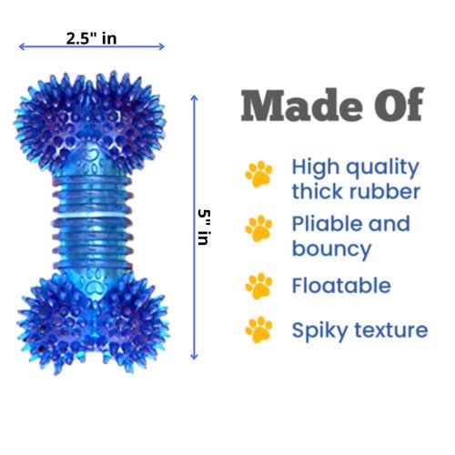 Bonita Pet Dog Chew Toy - for Aggressive Chewer Indestructible Interactive Boredom Training Promotes Dental Health & Clean Teeth Relieves Anxiety Stress Blue Bone