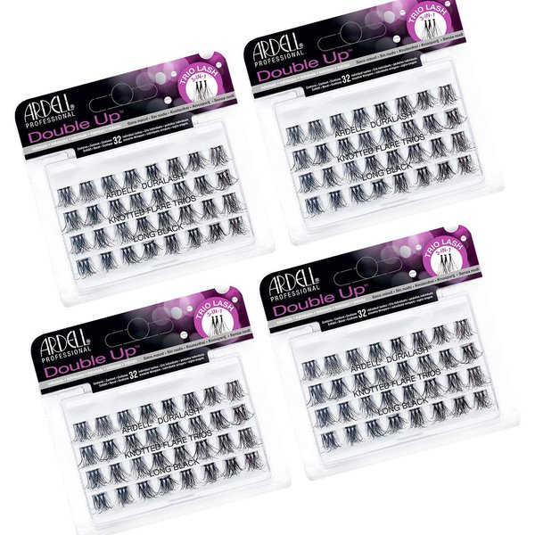Ardell False Eyelashes Double Trio Individuals Long Black 4 Pack
