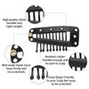 30 Pcs Hairpieces Snap Clips U Shape Wig Clips for Hair Extensions Making 10-Teeth Hair Extension Snap Metal Snap Clips with Safety Pins No Sew Wig Accessories Clips Small Wig Pins Clips (Black)