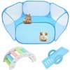 Hamster Foldable Exercise Playpen, Breathable and Transparent Pet Playpen, Indoor/Outdoor Cage Small Animal Fence for Syrian Hamster Rats Chinchillas Rabbit Guinea Pigs Gerbils Hedgehogs Reptiles