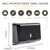 Paper Towel Dispensers, Commercial Toilet Tissue Dispensers Wall Mount Paper Towel Holder C-Fold/Multifold Paper Towel Dispenser for Bathroom, Kitchen(Black)