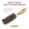 Kent LC8 Half Radial Hair Brushes for Women Curling and Styling Hair Brush Made of Cherrywood - Black Natural Boar Bristle Hairbrush Adds Volume to Shoulder Length Hair - Salon Style Pure Wood Brush