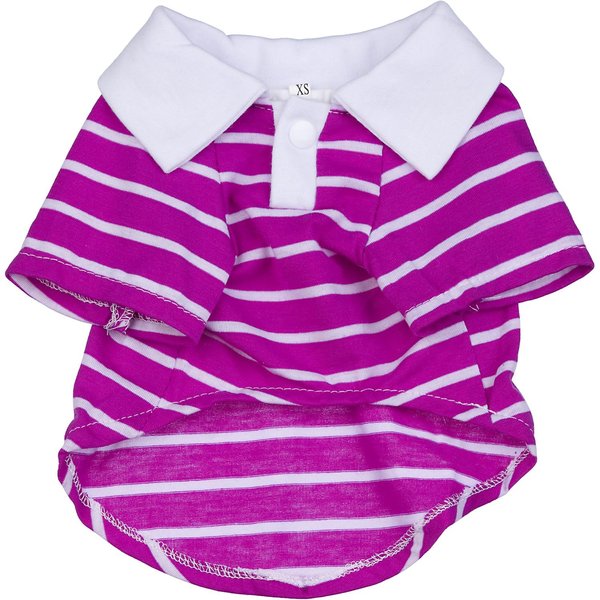 PET LIFE Fashion Designer Pet Dog Polo T-Shirt, Small, Pink and White