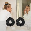 AUDTOPE 7Pcs Spa Headband and Wristband Set, Face Wash Headband Makeup Skincare Headband Wrist Bands Thick Puffy Sponge Bubble Headband Wrist Scrunchies Claw Clips for Washing Face, Black