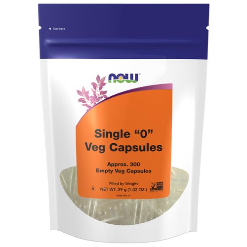 NOW Foods Supplements, Empty Vegetarian Capsules, Single "0", Filled by Weight, Non-GMO Project Verified, 300 Veg Capsules