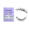 LASGOOS Fake Eyelashes Natural Look False Eye Lashes Daily Strip Cross Short Clear Band Lashes Invisible Thin band Cute Lash for Wedding Daily Work Party Salon Eye Makeup 5 Pairs (LS-GM07-01)