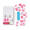 KISS Gel Fantasy Press On Nails, Nail glue included, 'Fun & Jelly', Pink, Medium Size, Coffin Shape, Includes 28 Nails, 2g glue, 1 Manicure Stick, 1 Mini File
