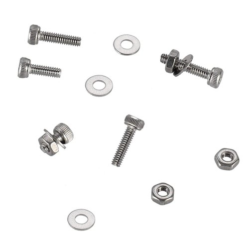 HanTof 410Pcs Tiny Hex Socket Head Cap Screws Bolts, 304 Stainless Steel M2 x 4/6/8/10/12/16/20mm, Micro Allen Head Machine Screws, Nuts and Washers Kit with Hex Wrench, Fully Threaded Pitch: 0.4mm