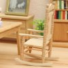 jojofuny Wooden Dollhouse Rocking Chairs 1:12 Scale Christmas Model Chairs Miniature Wooden Rocking Chairs for Dollhouse Accessories Furniture Decoration