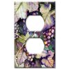 Art Plates - Outlet Cover OVERSIZE Switch Plate - OVER SIZE Decorative Metal Wall Plate - Grapes and Leaves - (Made in USA)