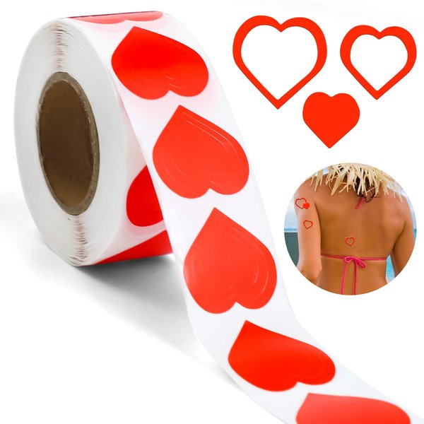 Roll of 500 Pieces Tanning Stickers, Sunbathing Tattoo Body Stickers Self Adhesive for Indoor Tanning Beds