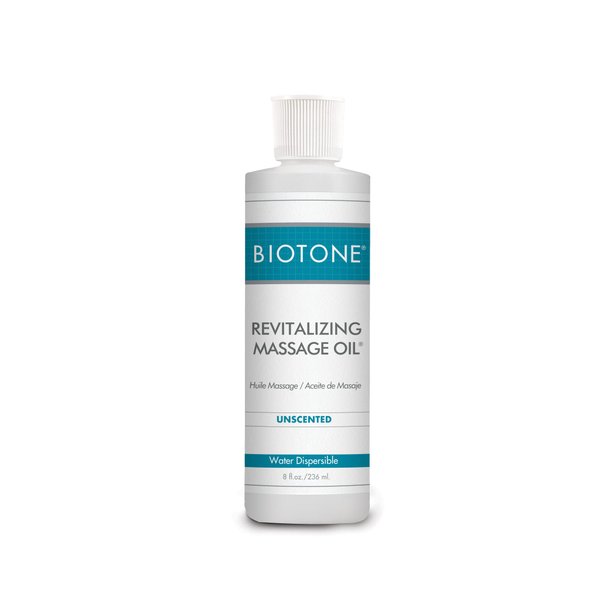 Biotone Revitalizing Unscented Massage Oil, 8 Ounce