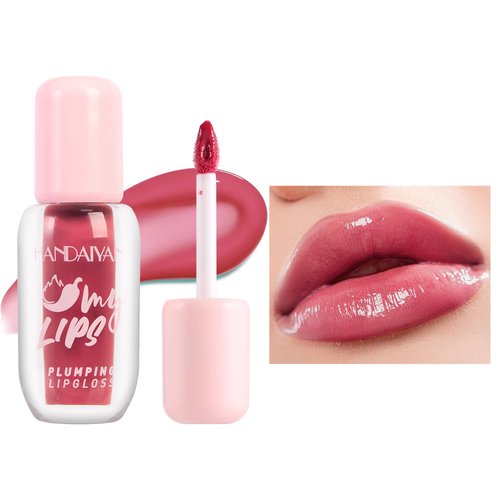 BANGFENG Intense Heat Plumping Lip Gloss with Chili Extract - Juicy & Full Lips, Instant 30% Plumper Look, Glossy Shine, Fuller Lip Plumper Lip Mirror Lip Plumping Gloss (04#)