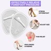 6 Pairs Metatarsal Pads Heels Inserts Gel Ball of Foot Cushions for Women, Invisible Adhesive Forefoot Pads Comfort Shoe Insert All-Day Foot Pain Relief, One Size(Clear)